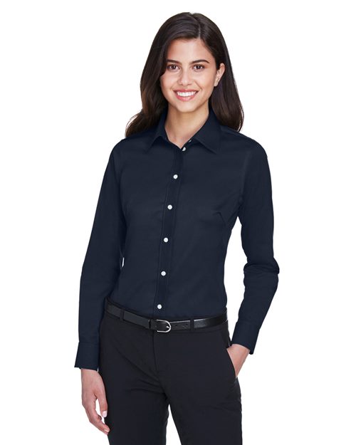 Women's Crown Collection® Solid Stretch Twill Woven Dress Shirt - Devon & Jones - DG530W