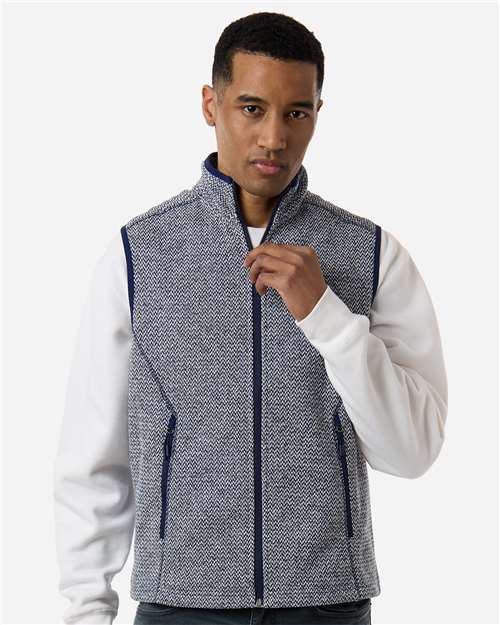 Men's Jasper Jacquard Fleece Vest - North End - NE731