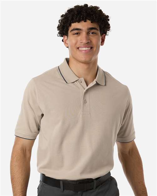 Men's Valiant Cotton Snag Protect Tipped Polo - Harriton – M215