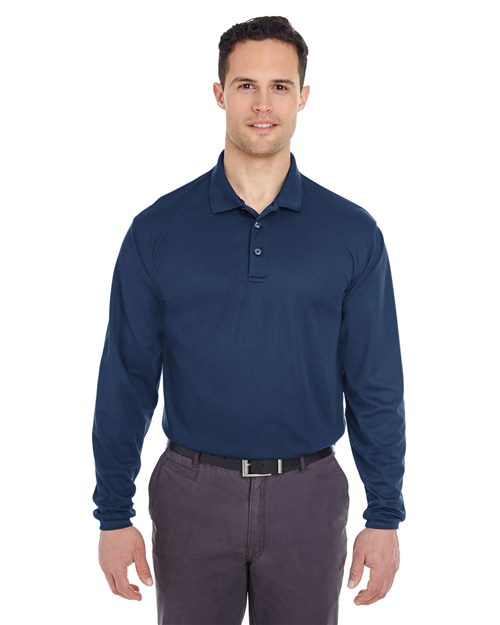Men's Cool & Dry Long Sleeve Mesh Piqué Polo - UltraClub - 8210LS