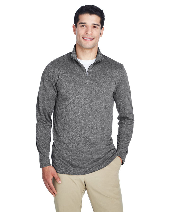Men's Cool & Dry Heathered Performance Quarter-Zip Pullover - UltraClub - 8618
