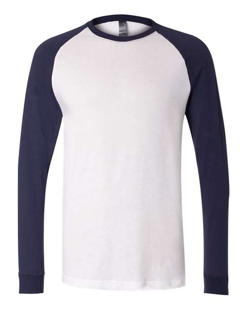 Men's Long Sleeve Jersey Baseball Tee - BELLA + CANVAS - 3000