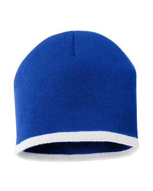 8" Bottom-Striped Beanie - Sportsman