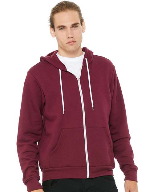 Unisex Sponge Fleece Full-Zip Hoodie Sweatshirt - BELLA + CANVAS - 3739