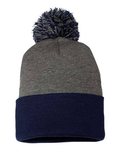 12" Pom-Pom Cuffed Beanie - Sportsman