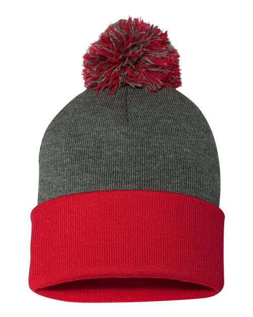 12" Pom-Pom Cuffed Beanie - Sportsman