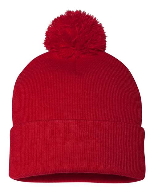 12" Pom-Pom Cuffed Beanie - Sportsman