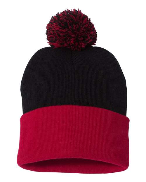 12" Pom-Pom Cuffed Beanie - Sportsman