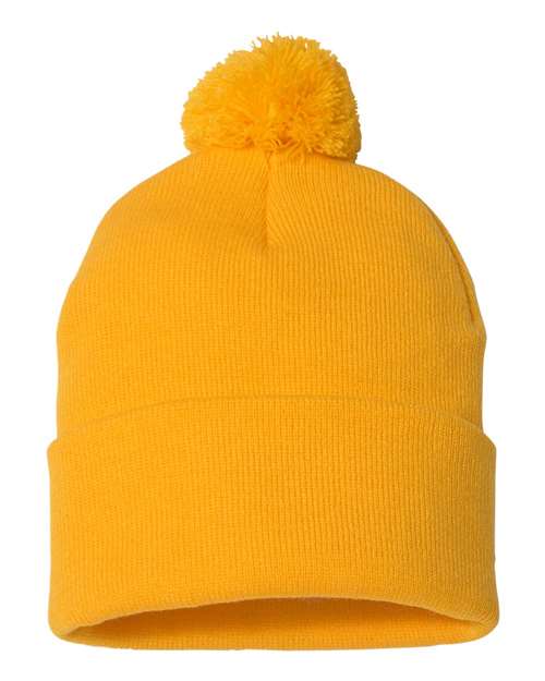 12" Pom-Pom Cuffed Beanie - Sportsman