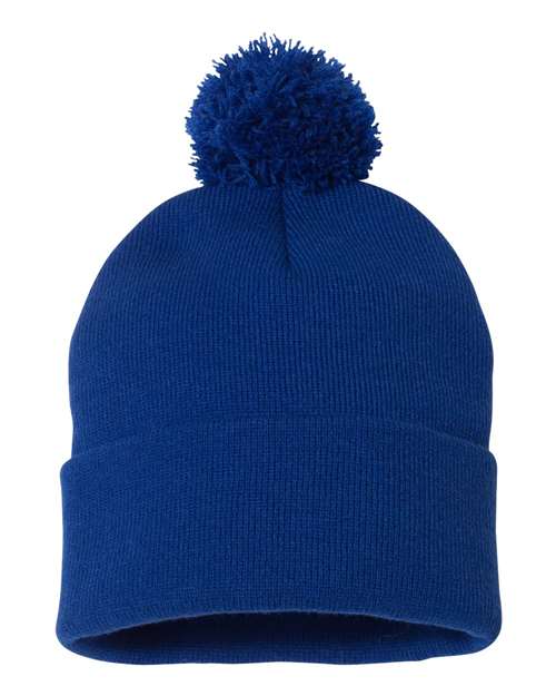 12" Pom-Pom Cuffed Beanie - Sportsman