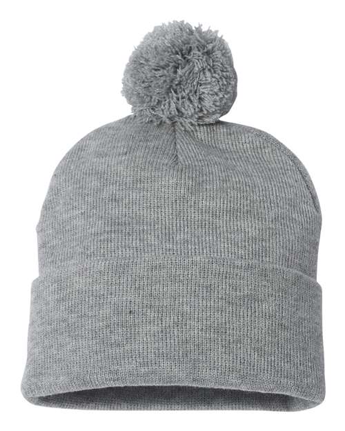 12" Pom-Pom Cuffed Beanie - Sportsman
