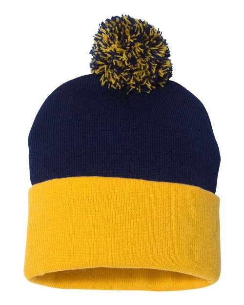 12" Pom-Pom Cuffed Beanie - Sportsman