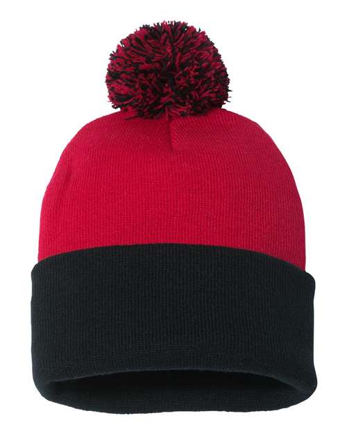 12" Pom-Pom Cuffed Beanie - Sportsman
