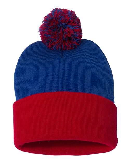 12" Pom-Pom Cuffed Beanie - Sportsman