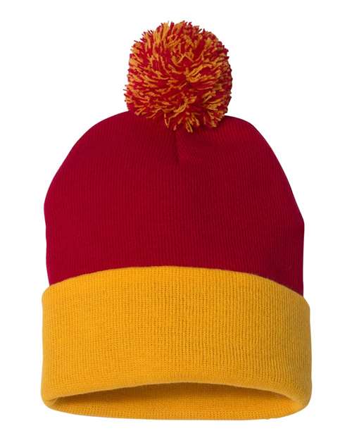 12" Pom-Pom Cuffed Beanie - Sportsman
