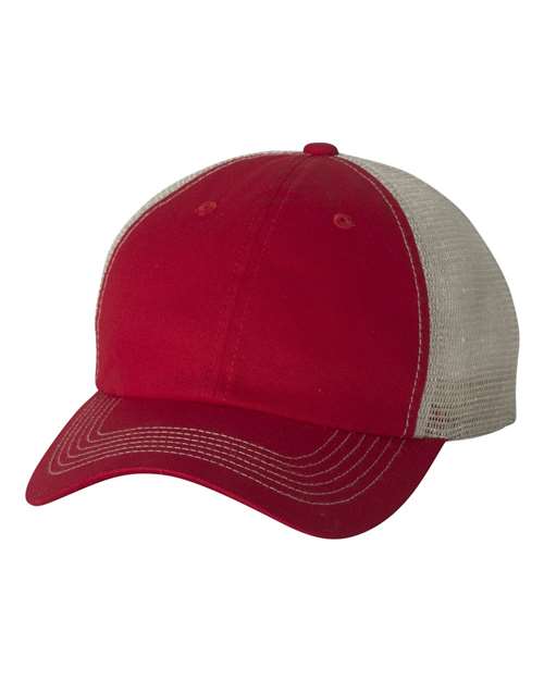Contrast-Stitch Mesh-Back Cap - Valucap