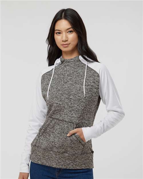 Women’s Colorblocked Cosmic Fleece Hooded Sweatshirt - J. America - 8618