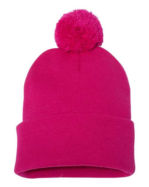 12" Pom-Pom Cuffed Beanie - Sportsman