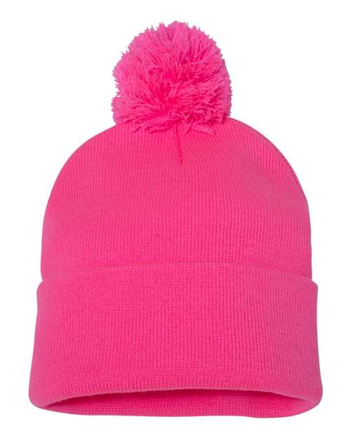12" Pom-Pom Cuffed Beanie - Sportsman