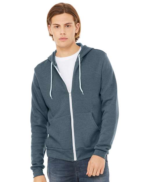 Unisex Sponge Fleece Full-Zip Hoodie Sweatshirt - BELLA + CANVAS - 3739