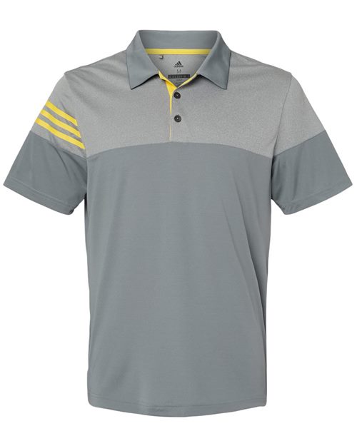 Men's Heathered 3-Stripes Colorblocked Polo - Adidas - A213