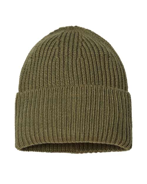 Sustainable Chunky Rib Cuffed Beanie - Atlantis Headwear