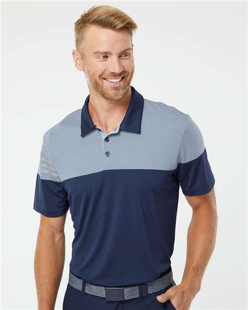 Men's Heathered 3-Stripes Colorblocked Polo – A213 - Adidas
