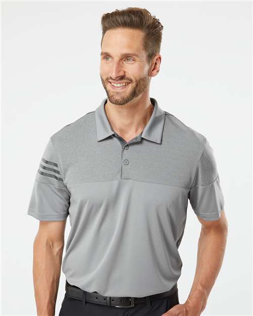 Men's Heathered 3-Stripes Colorblocked Polo – A213 - Adidas