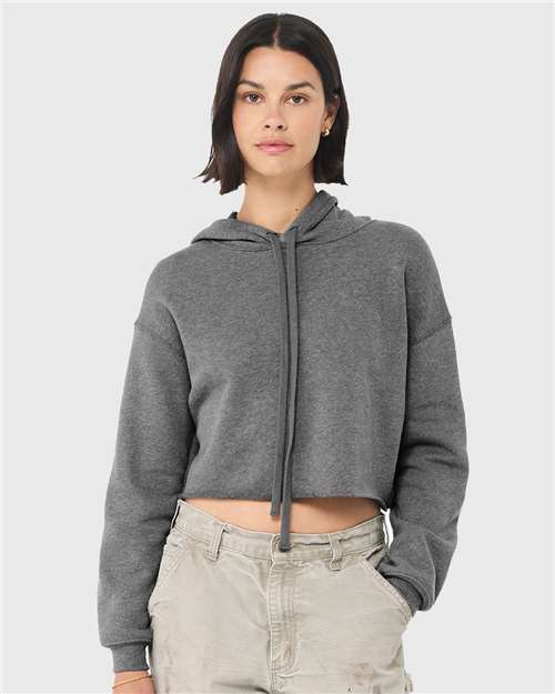 Women's Crop Fleece Hoodie Sweatshirt - BELLA + CANVAS - 7502