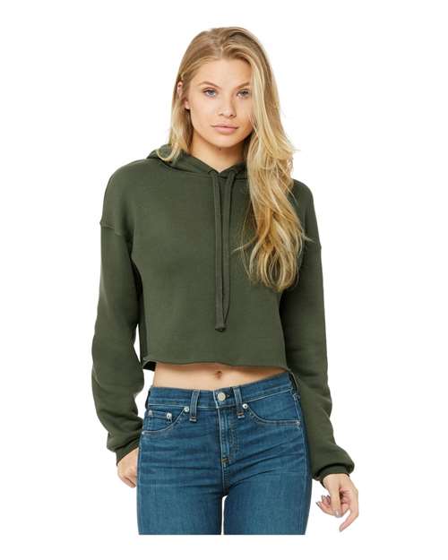 Women's Crop Fleece Hoodie Sweatshirt - BELLA + CANVAS - 7502