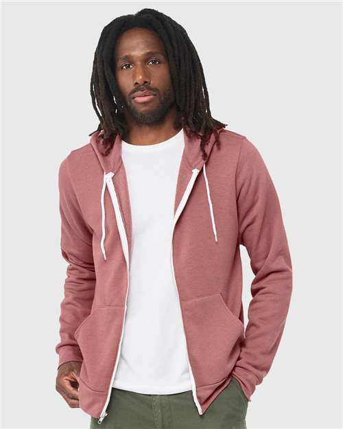 Unisex Sponge Fleece Full-Zip Hoodie Sweatshirt - BELLA + CANVAS - 3739