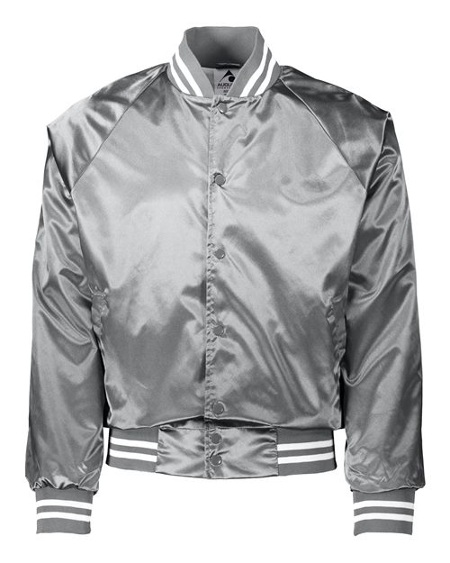 Unisex Satin Baseball Jacket Striped Trim - Augusta Sportswear - 3610
