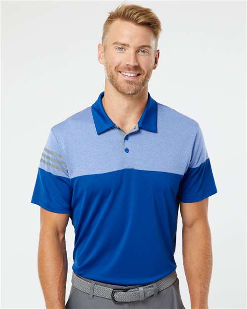 Men's Heathered 3-Stripes Colorblocked Polo – A213 - Adidas