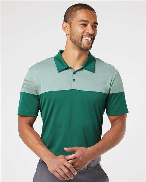 Men's Heathered 3-Stripes Colorblocked Polo – A213 - Adidas
