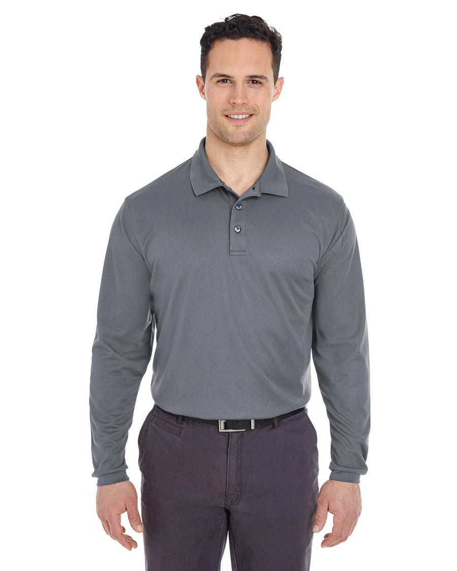 Adult Cool & Dry Long-Sleeve Mesh Piqué Polo