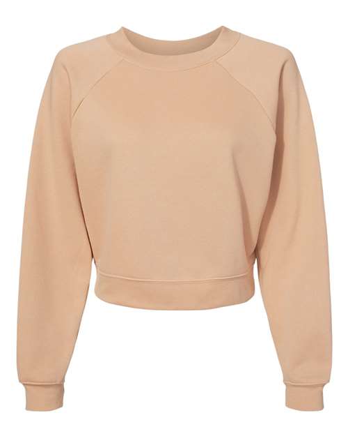 Women's Crop Raglan Fleece Crewneck Sweatshirt - BELLA + CANVAS - 7505