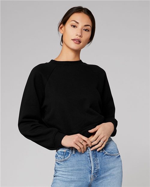 Women's Crop Raglan Fleece Crewneck Sweatshirt - BELLA + CANVAS - 7505