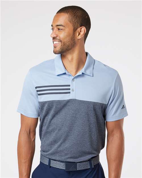 Men's Heathered Colorblocked 3-Stripes Polo – A508 - Adidas