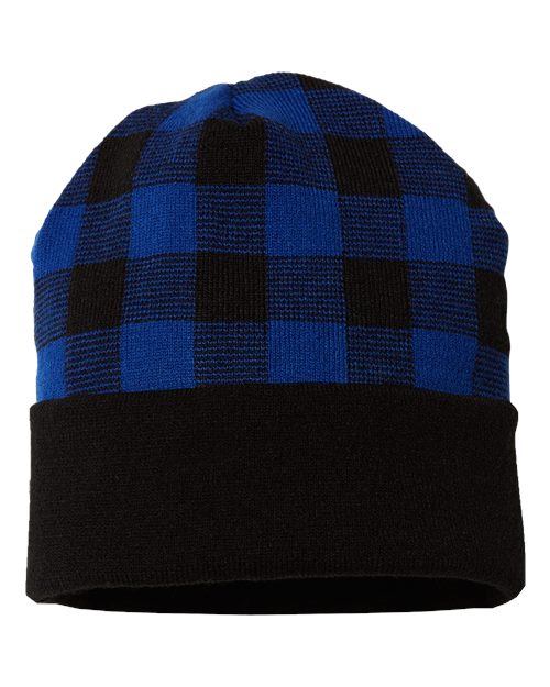 USA-Made Plaid Beanie - CAP AMERICA