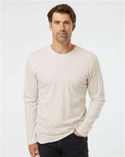 Men's Fine Jersey Long Sleeve Tee - LAT - 6918