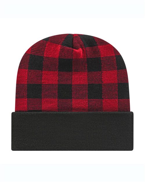 USA-Made Plaid Beanie - CAP AMERICA