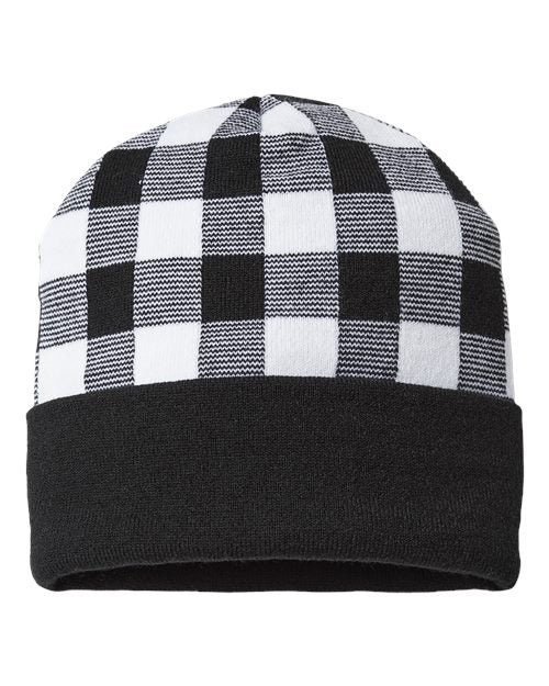 USA-Made Plaid Beanie - CAP AMERICA