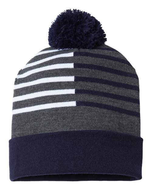 USA-Made Half Color Beanie - CAP AMERICA