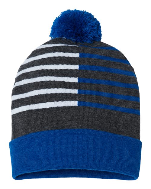 USA-Made Half Color Beanie - CAP AMERICA