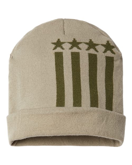 USA-Made Patriotic Cuffed Beanie - CAP AMERICA