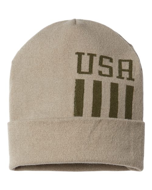USA-Made Patriotic Cuffed Beanie - CAP AMERICA