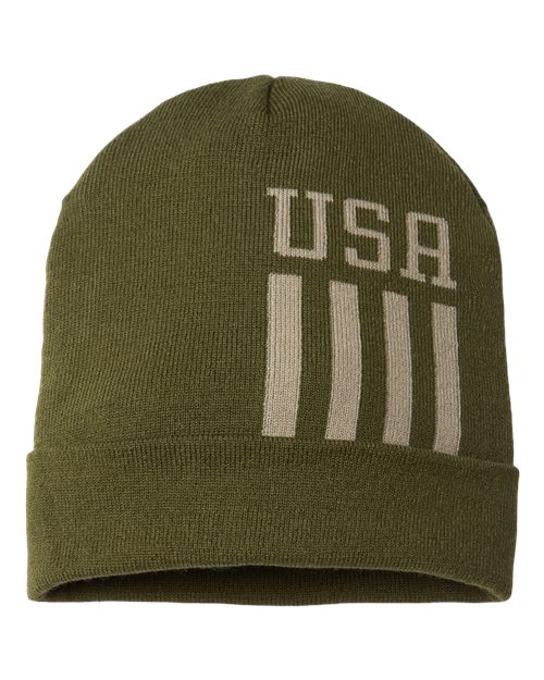 USA-Made Patriotic Cuffed Beanie - CAP AMERICA