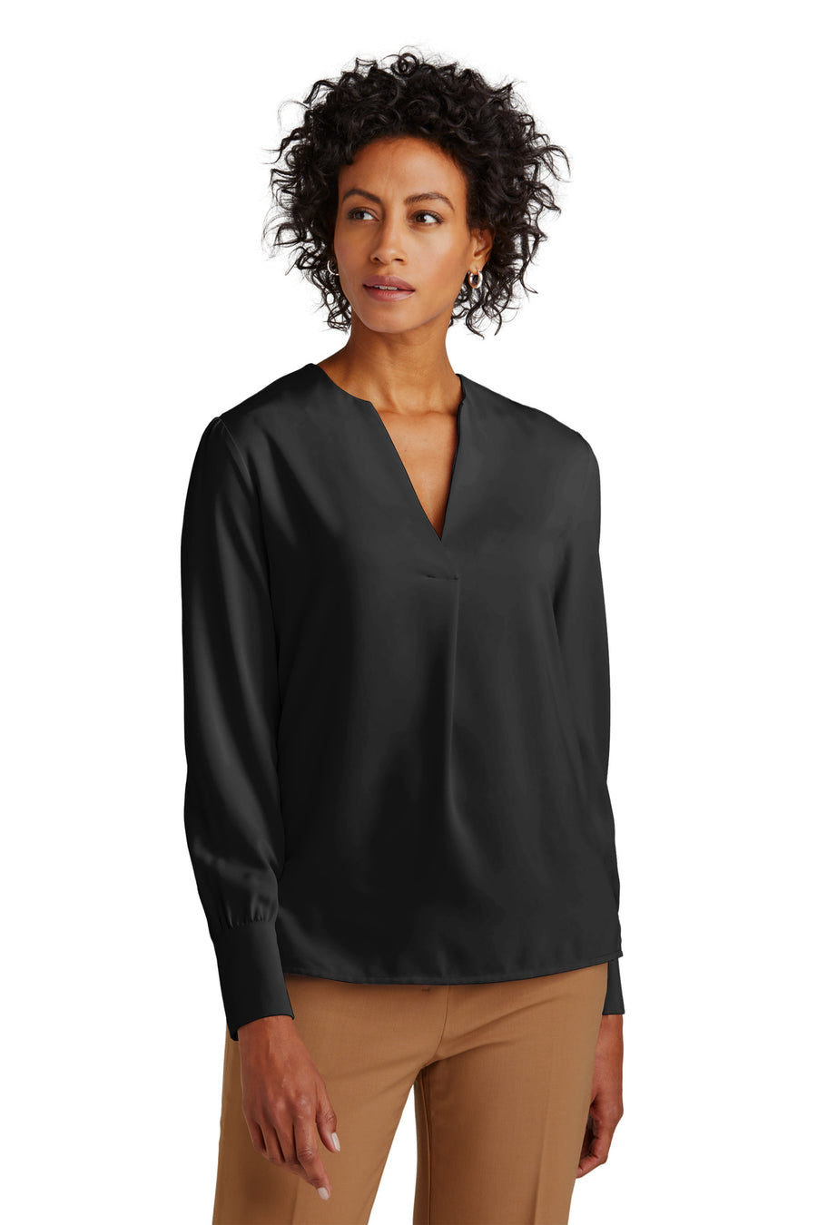 Brooks Brothers ®  Women's Open-Neck Satin Blouse BB18009