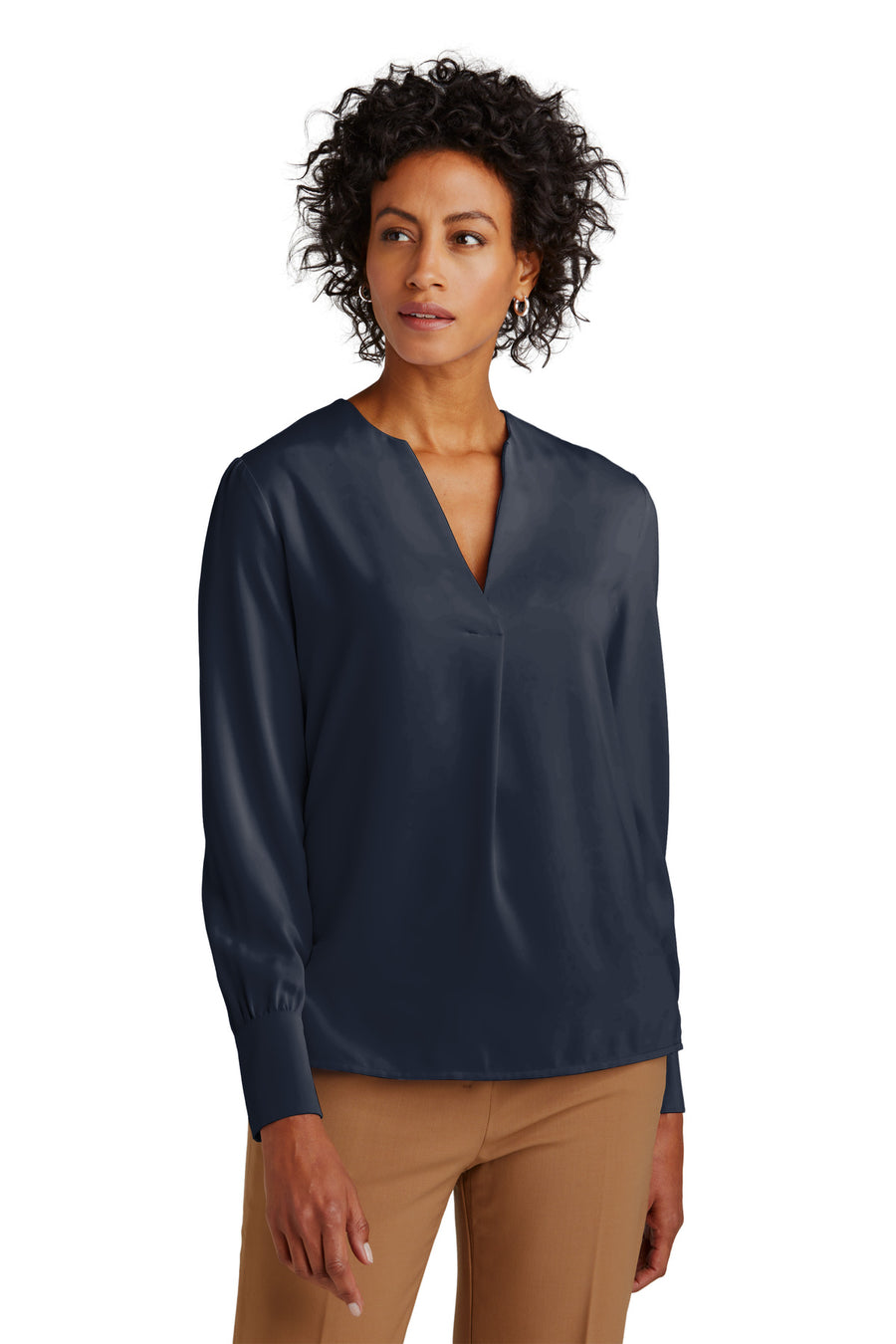 Brooks Brothers ®  Women's Open-Neck Satin Blouse BB18009