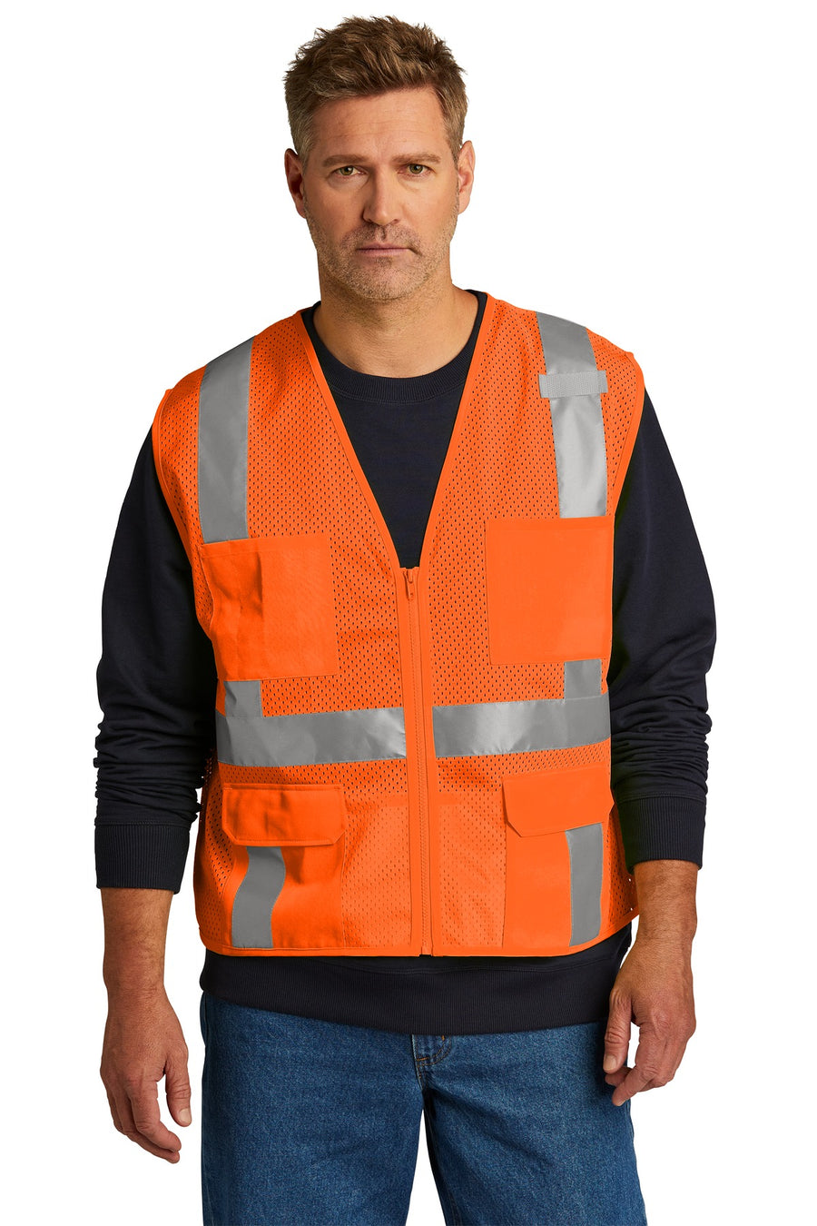 CornerStone  ANSI 107 Class 2 Mesh Six-Pocket Zippered VestCSV104